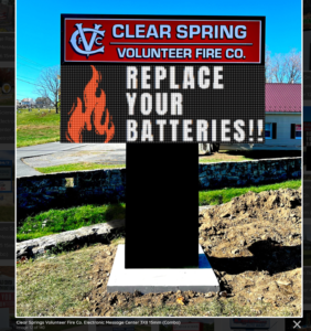 Clear Springs Volunteer Fire Co. Electronic Message Center Sign 3X8 15mm (Combo)