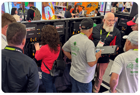 best indoor digital display video wall company in America visual of the impact at an ISA show