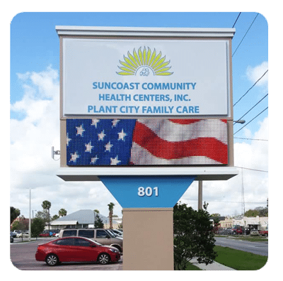 best business class outdoor led sign example of a combination sign